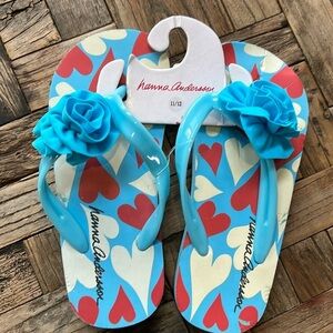 Hanna Andersson Girls Flip Flops NWT Size 11-12